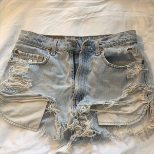 Authentic vintage high waisted Levi cut off shorts